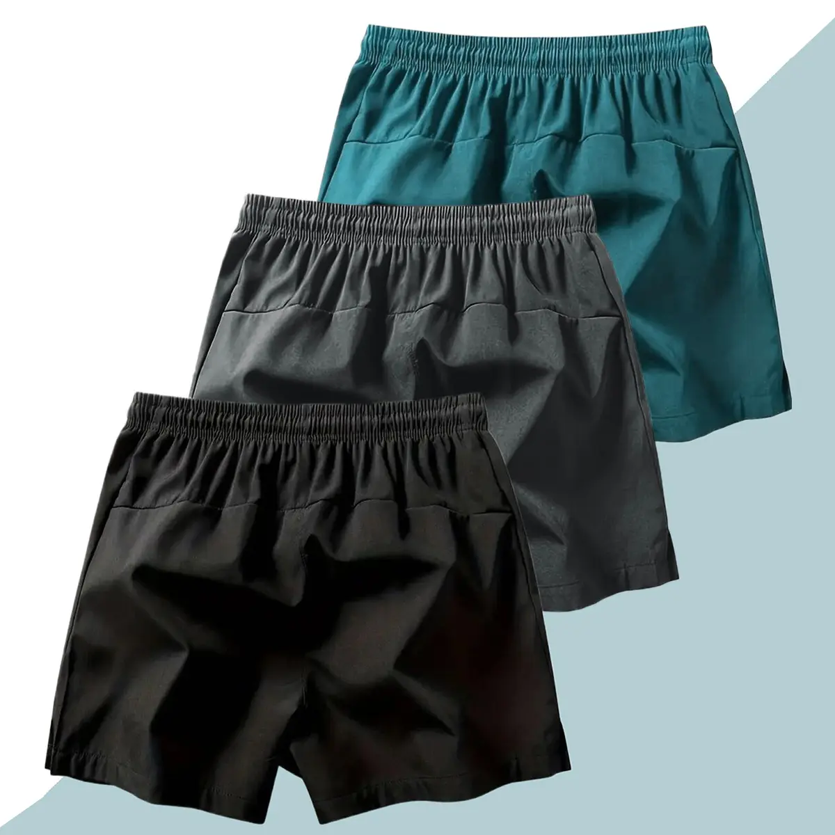 Men's Plain Solid Color Drawstring Pocket Shorts