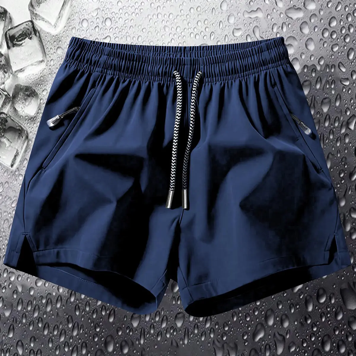 Men's Plain Solid Color Drawstring Pocket Shorts