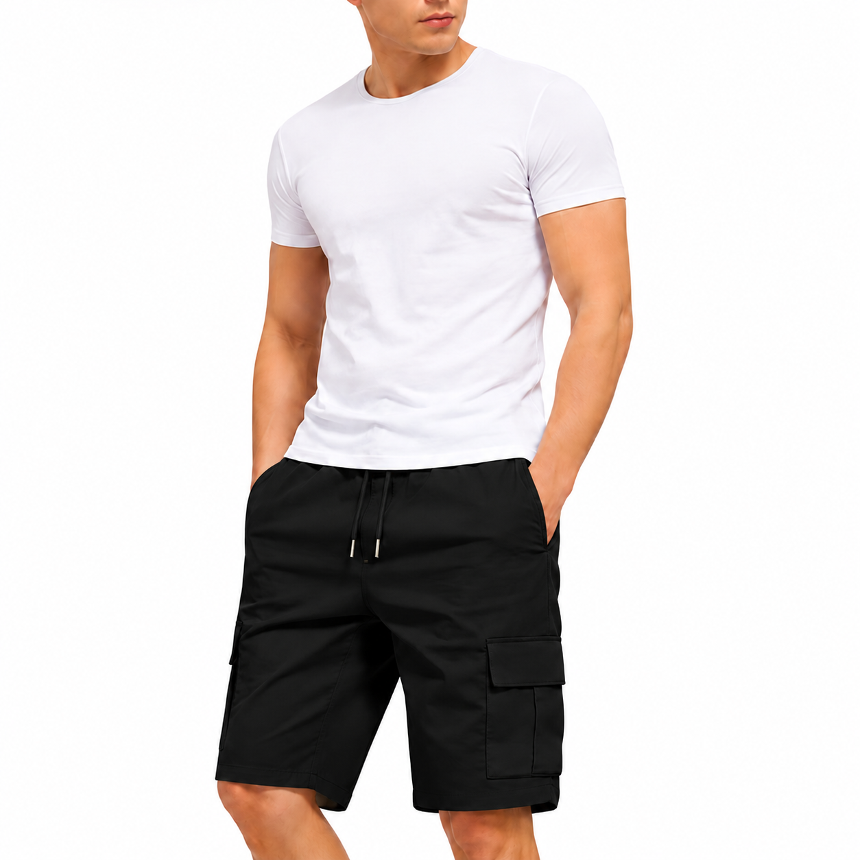 🔥Men’s shorts set— slanted pockets — single rear side pocket — versatile casual wear — suitable for everyday use; summer shorts ideal for daily outings and vacations; multi-pocket casual shorts🎉
