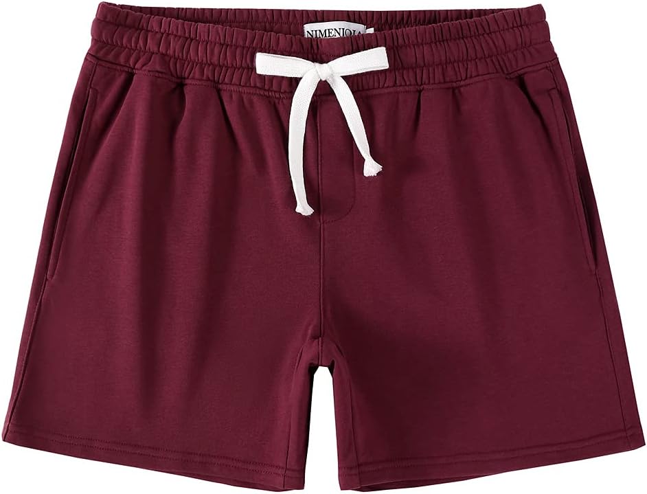 Mens 5.5" Athletic Gym Shorts Cotton Jogger Workout Lounge Jersey Zipper Pocket Sweat Shorts