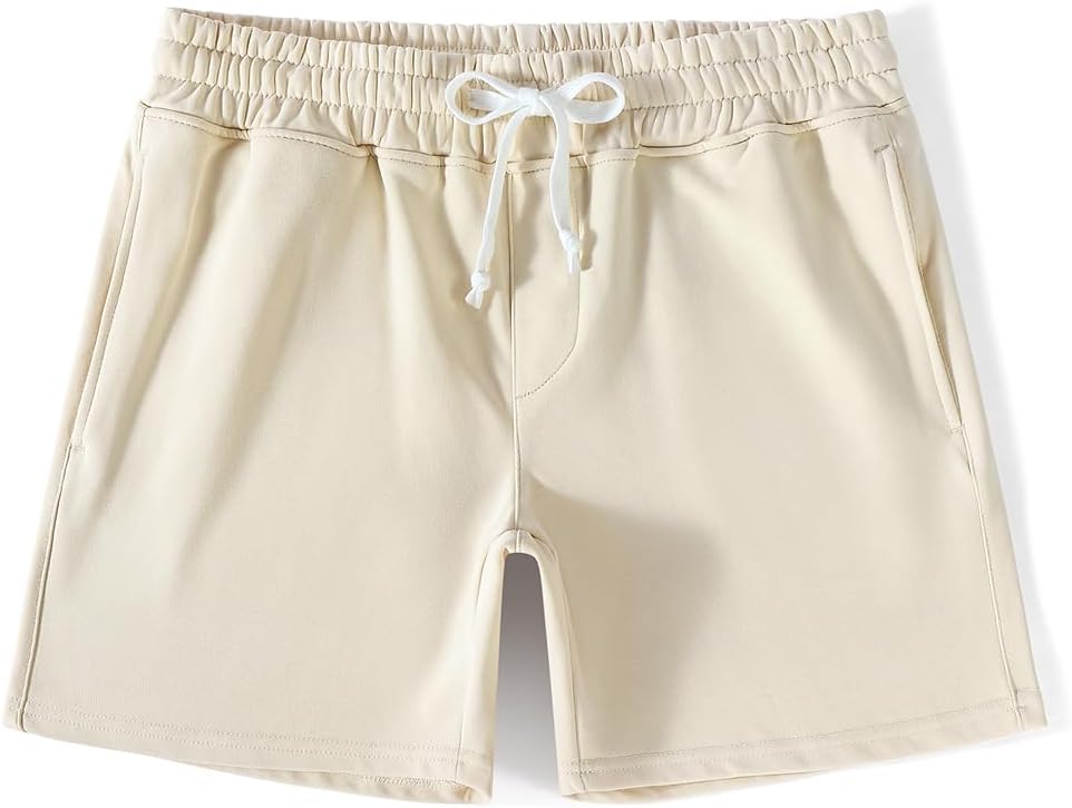 Mens 5.5" Athletic Gym Shorts Cotton Jogger Workout Lounge Jersey Zipper Pocket Sweat Shorts