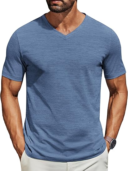 Men's Performance V-Neck Tee – Stretchy, Moisture-Wicking & Quick-Dry Comfort