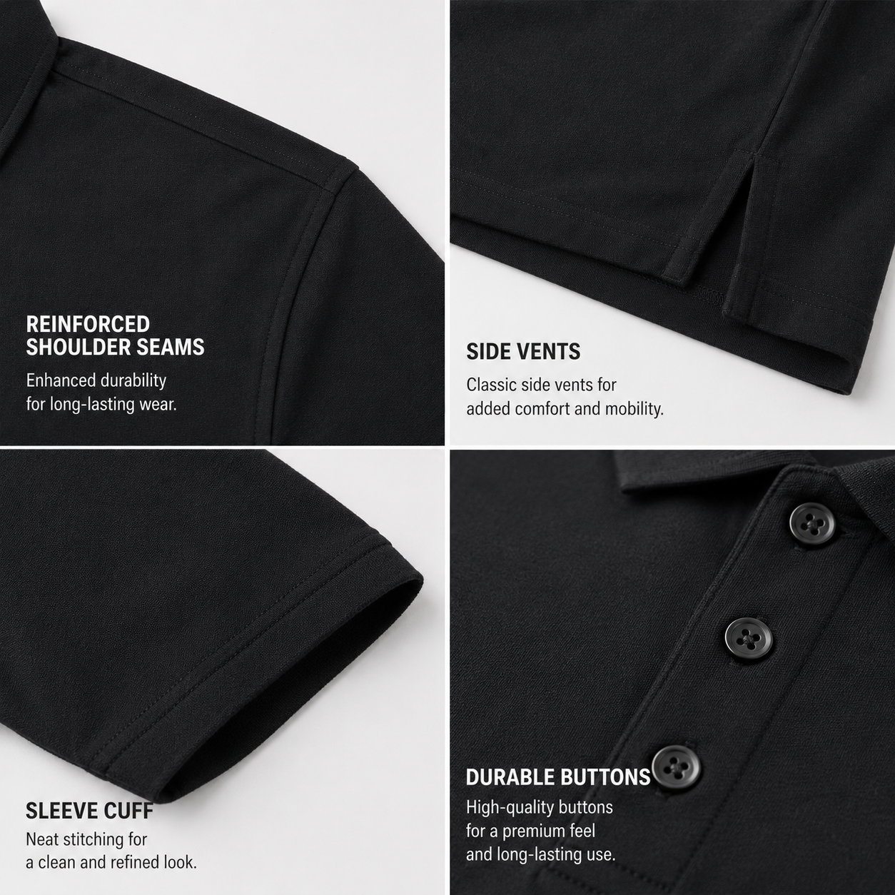 Hem and sleeve finishing detail