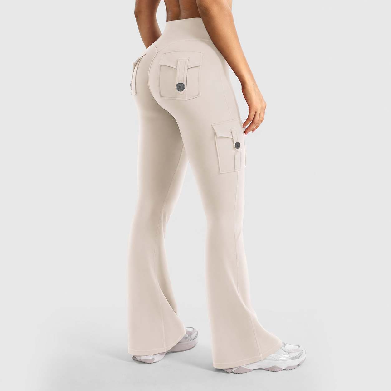 💥 8 Pack Only $24 | Women's Cargo Flare Leggings with Pockets 👖 High Waisted Hidden Scrunch Yoga Workout Pants ✨ No Front Seam Fitness Leggings