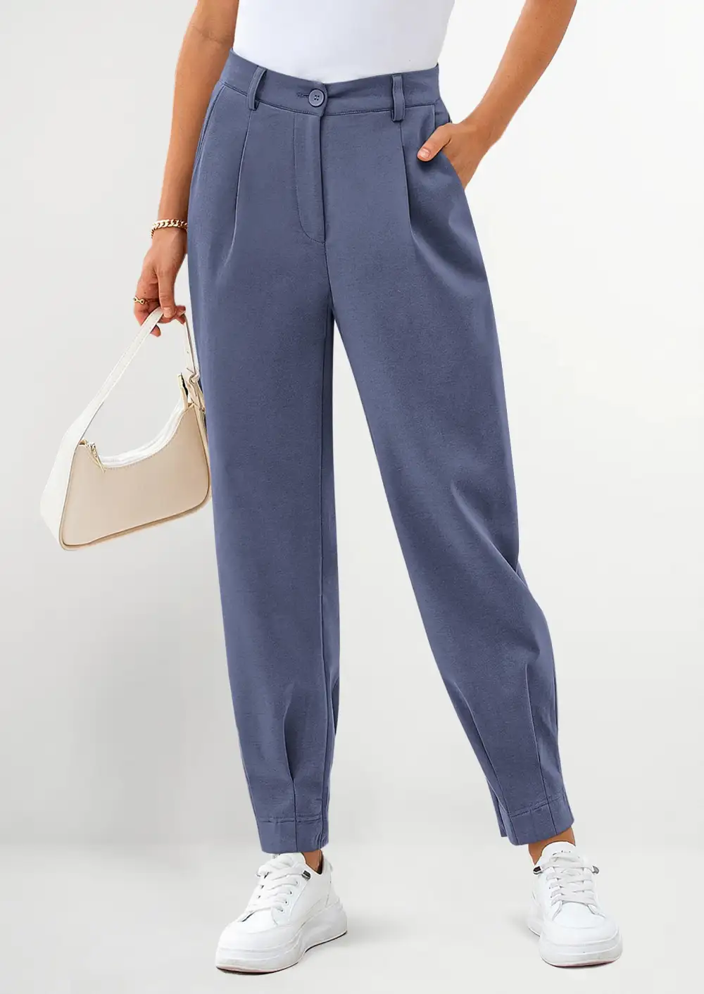 Womens DressPants Business Casual Trendy HighWaisted Ankle Length DressyTrousers Slacks Work Clothes