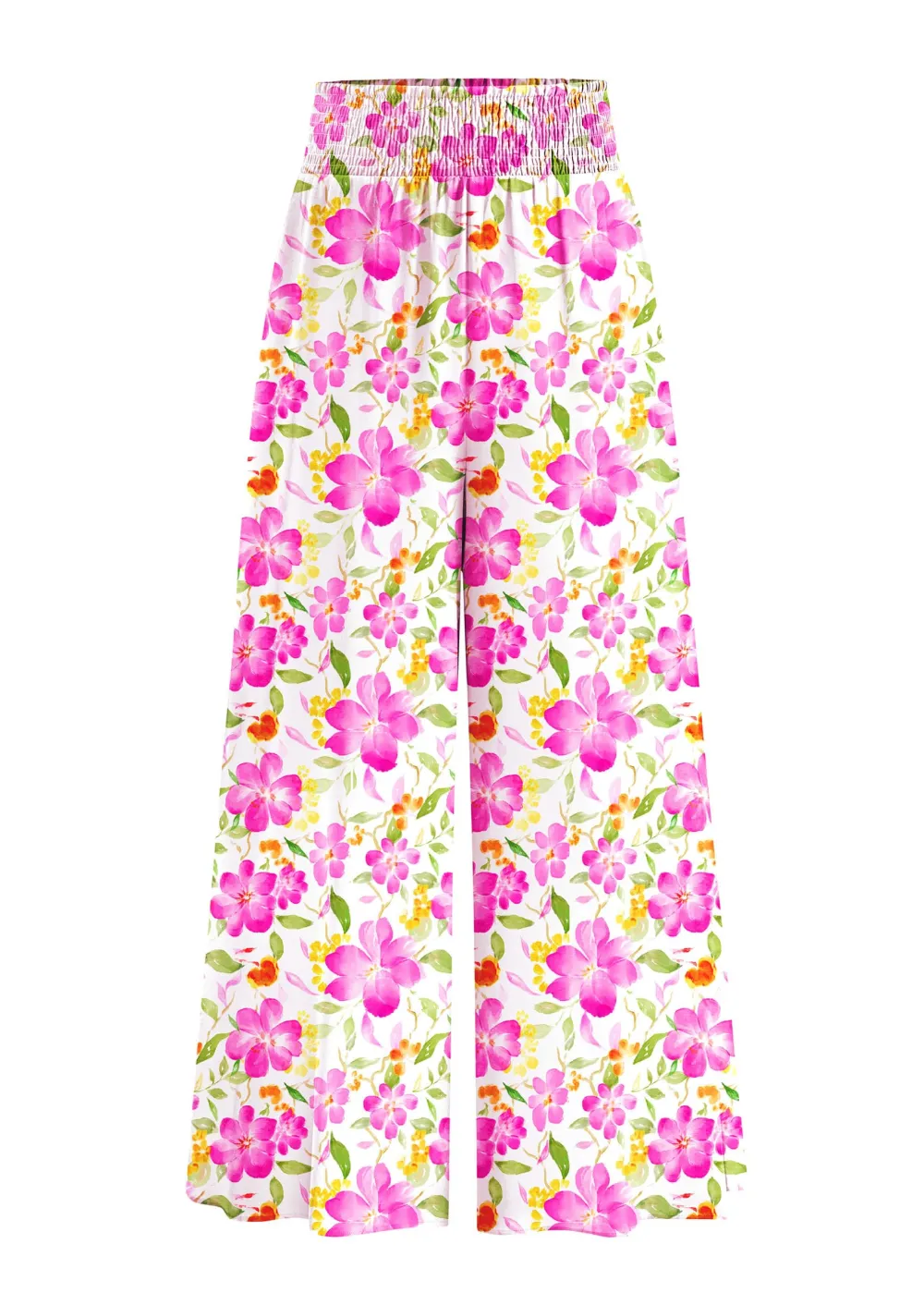 Casual Elastic High WaistedPockets Boho Beach Wide LegPalazzo Pants