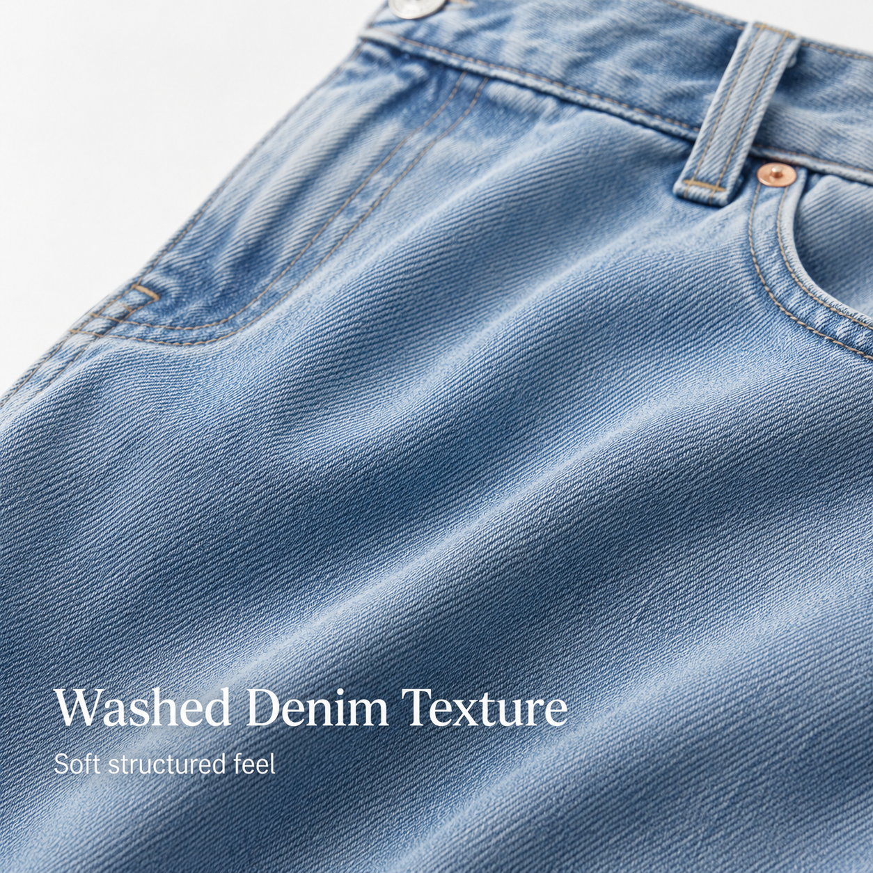 Washed denim texture detail