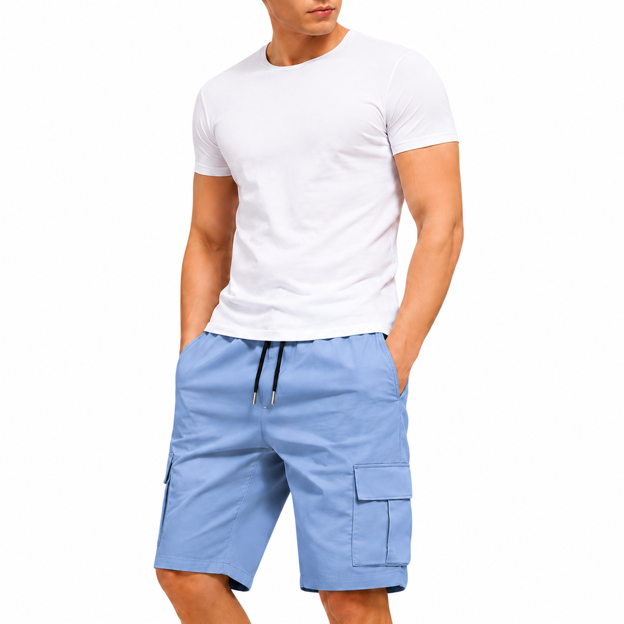 🔥Men’s shorts set— slanted pockets — single rear side pocket — versatile casual wear — suitable for everyday use; summer shorts ideal for daily outings and vacations; multi-pocket casual shorts🎉