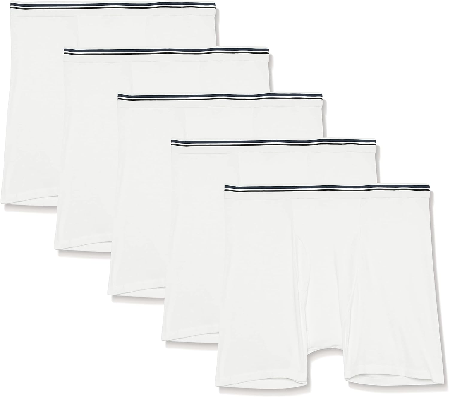 Basics Mens Underwear Boxer Briefs, Comfortable Cotton, Tag-Free, Pack of 5