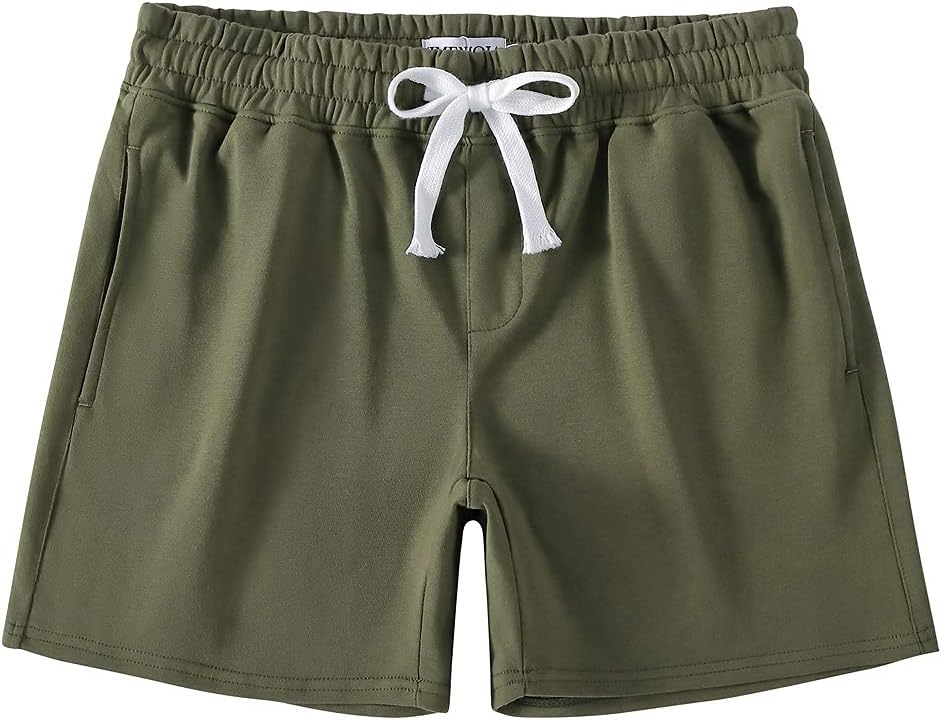 Mens 5.5" Athletic Gym Shorts Cotton Jogger Workout Lounge Jersey Zipper Pocket Sweat Shorts