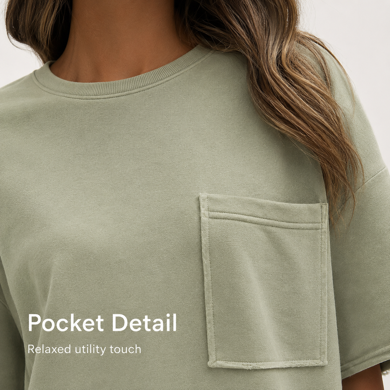 Chest patch pocket detail on oversized lounge set