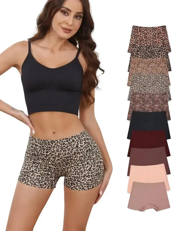 "10-Pack Women's SeamlessLeopard Print Bikini Underwear"