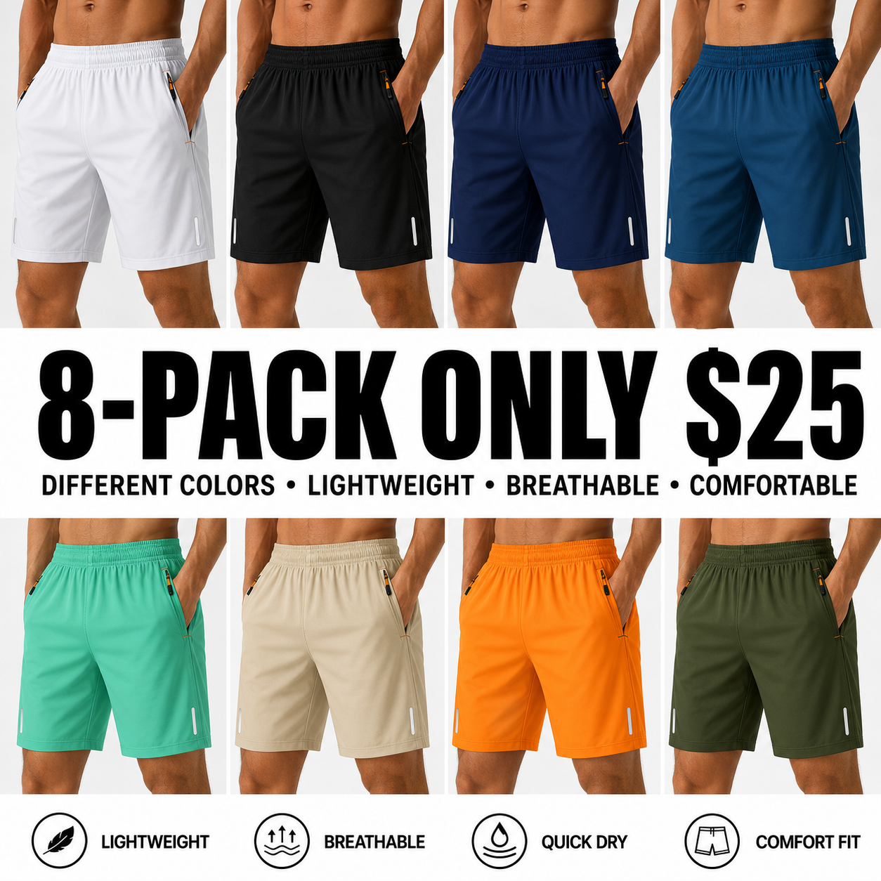 Men's Quick-Dry Athletic Shorts