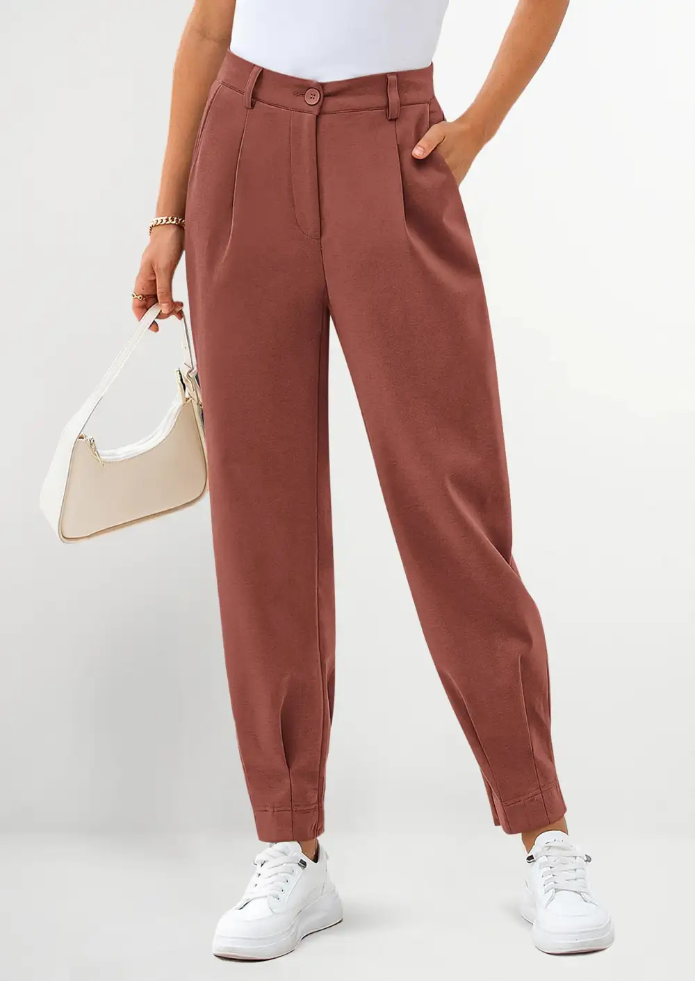 Womens DressPants Business Casual Trendy HighWaisted Ankle Length DressyTrousers Slacks Work Clothes