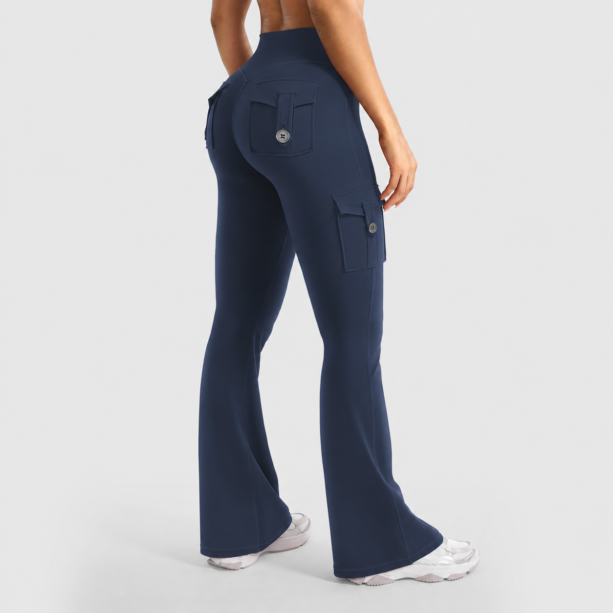 💥 8 Pack Only $24 | Women's Cargo Flare Leggings with Pockets 👖 High Waisted Hidden Scrunch Yoga Workout Pants ✨ No Front Seam Fitness Leggings