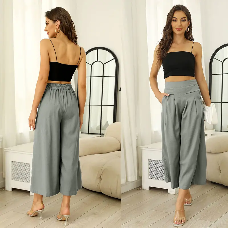 🔥Summer sale Women's Cotton Linen Culottes Pants