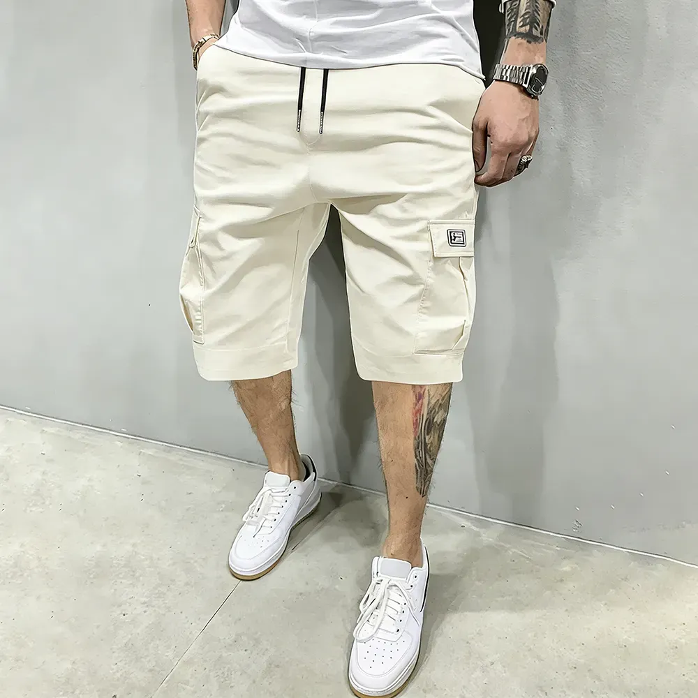 Men's Pockets Drawstring Cargo Shorts
