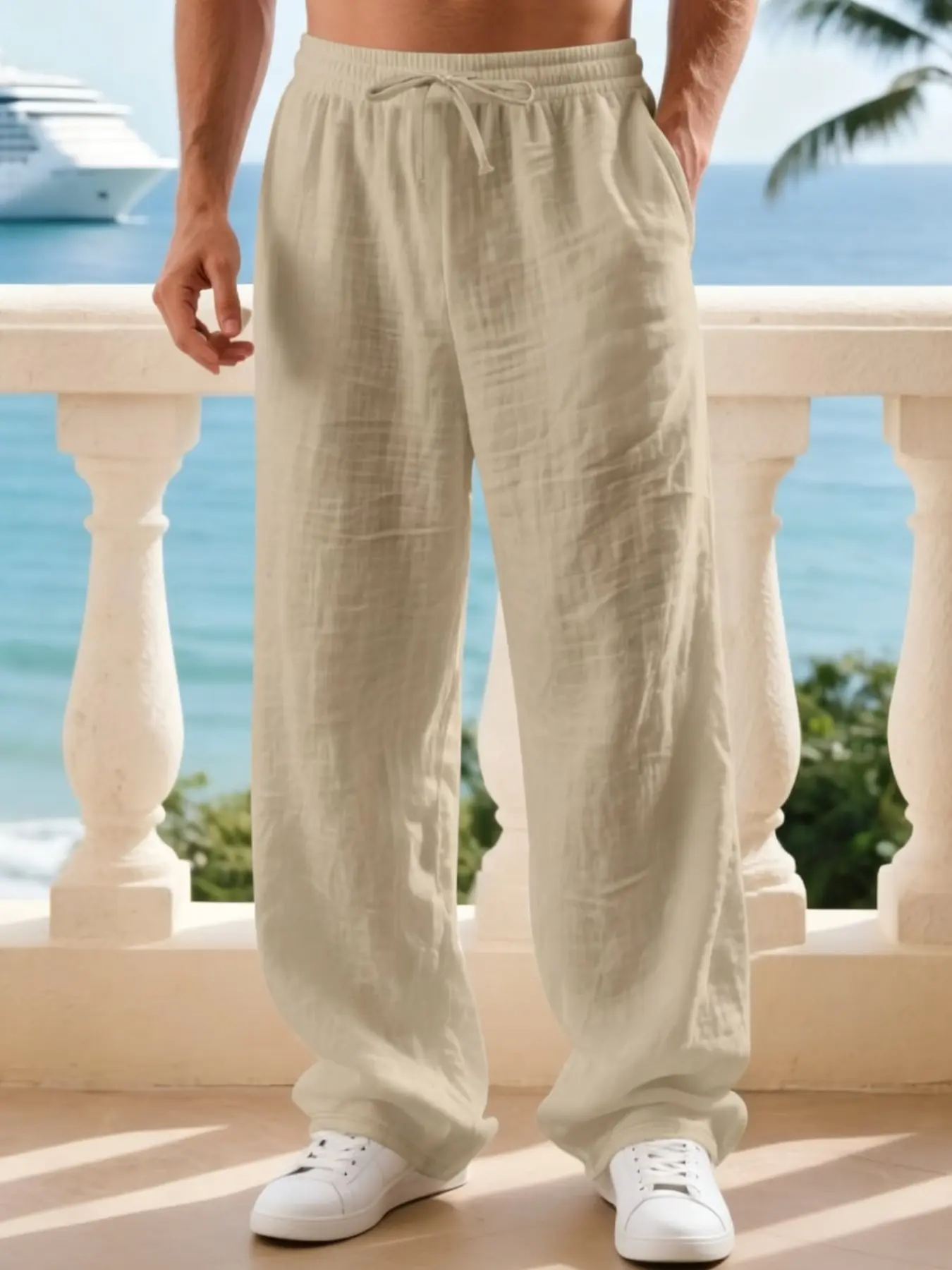 8-Pack Only $28.99 – Men’s Lightweight Linen-Feel Drawstring Casual Pants