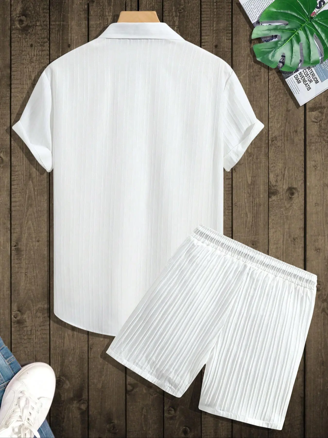 Men's Regular Fit Short Sleeve Shirt & Shorts Set ((8-Pack)