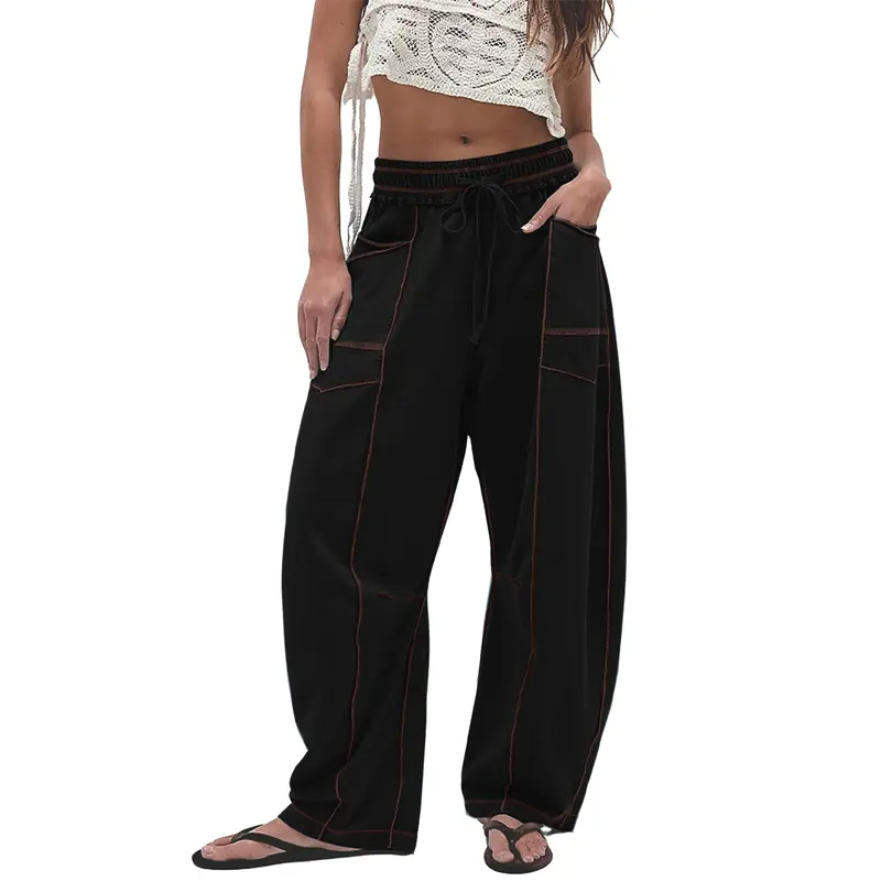 Flash Sale📢💝 Womens Barrel Sweatpants High Waisted Wide Leg Pants