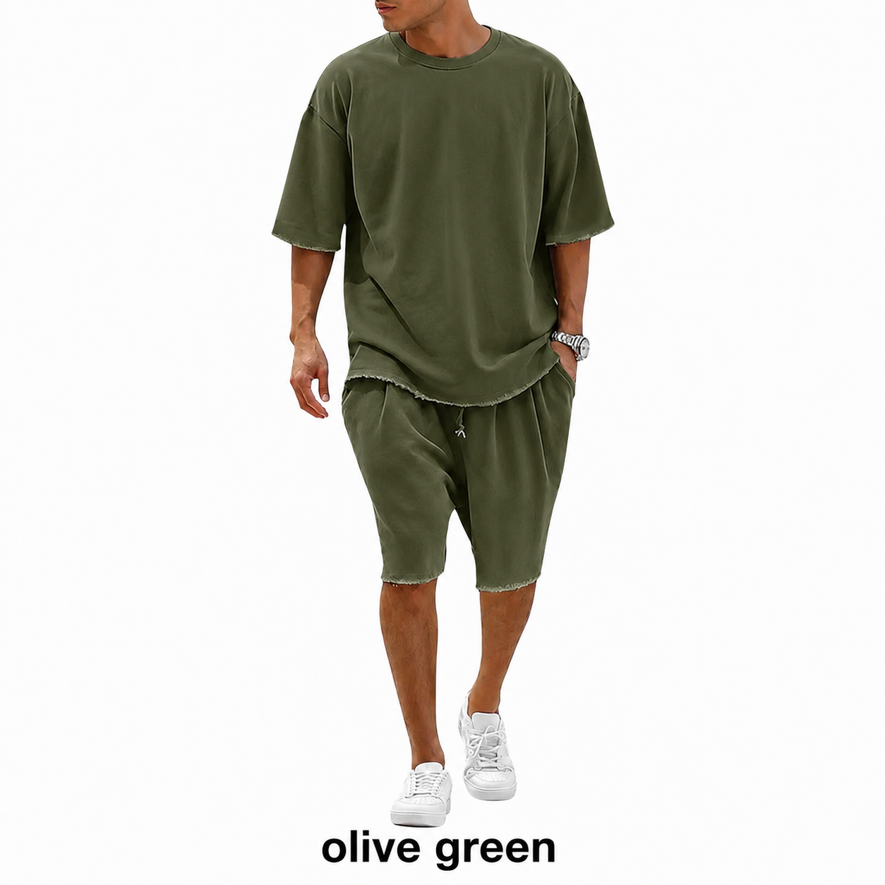 🔥Casual Loose Fit Solid Sports Sets Sweat Suit Textured Sweatsuit🎉
