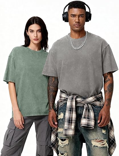 Men's Oversized T-Shirts Heavyweight Cotton Loose Fit Unisex 8pack
