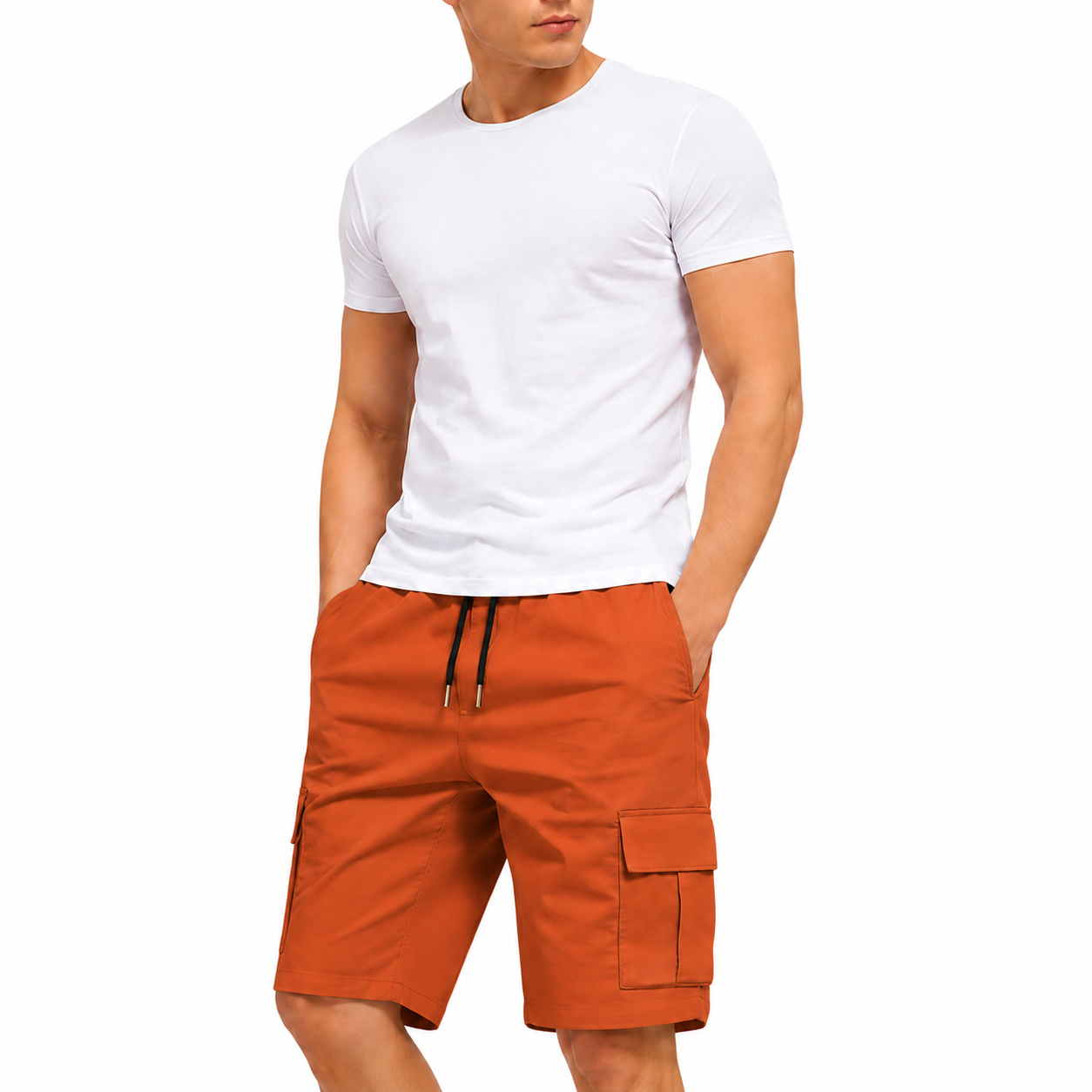 🔥Men’s shorts set— slanted pockets — single rear side pocket — versatile casual wear — suitable for everyday use; summer shorts ideal for daily outings and vacations; multi-pocket casual shorts🎉