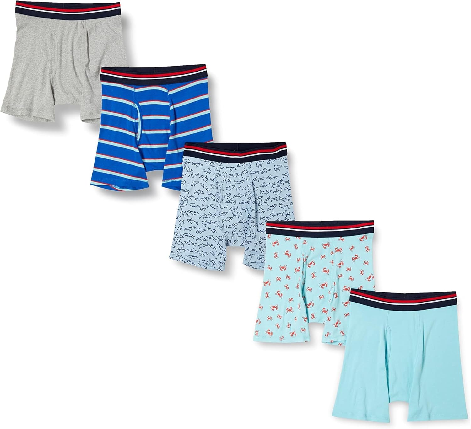 Basics Mens Underwear Boxer Briefs, Comfortable Cotton, Tag-Free, Pack of 5