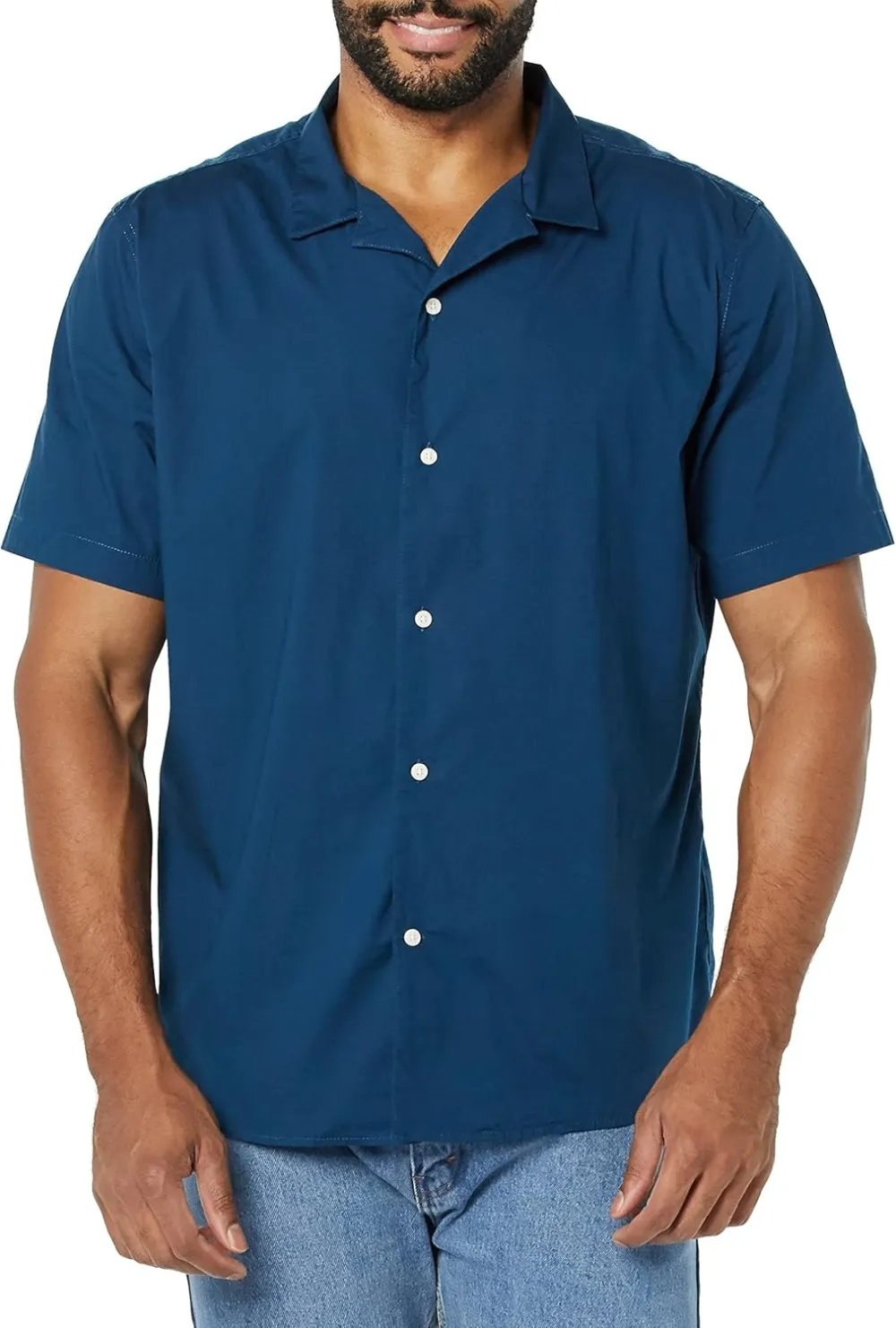 Men's Vacation Cotton Button-Down Short Sleeve Resort Shirt