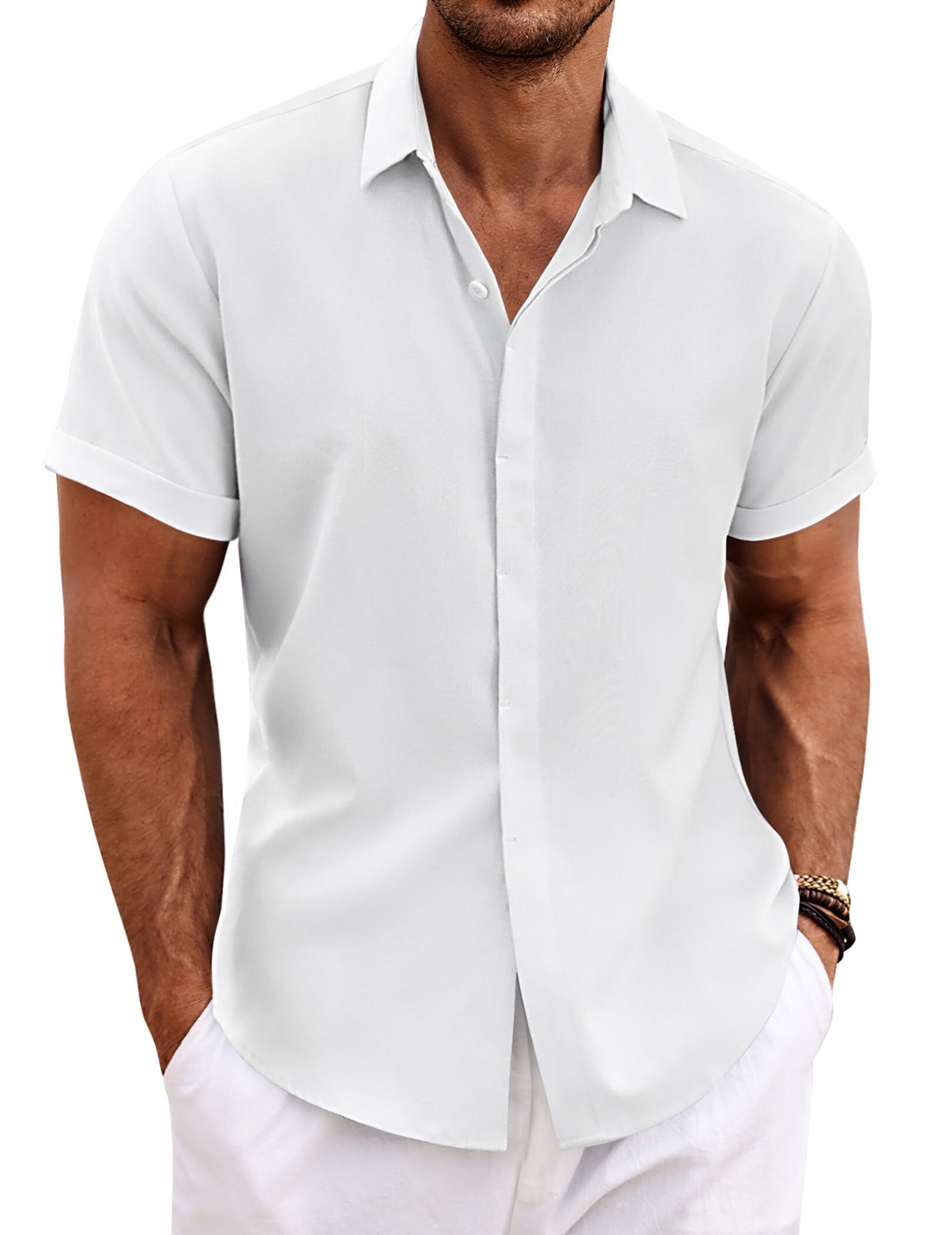 🔥Last Day 89% OFF🔥Men's Linen Shirt Short Sleeve Casual Shirt