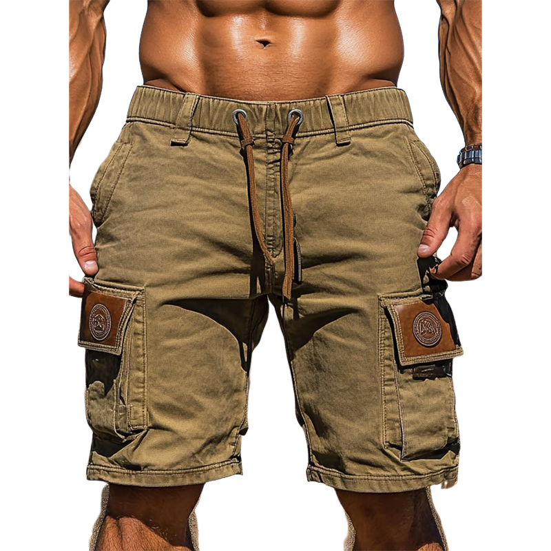 🔥Last Day 84% OFF🔥Men's Cotton Elastic Waist Multi-Pocket Cargo Shorts