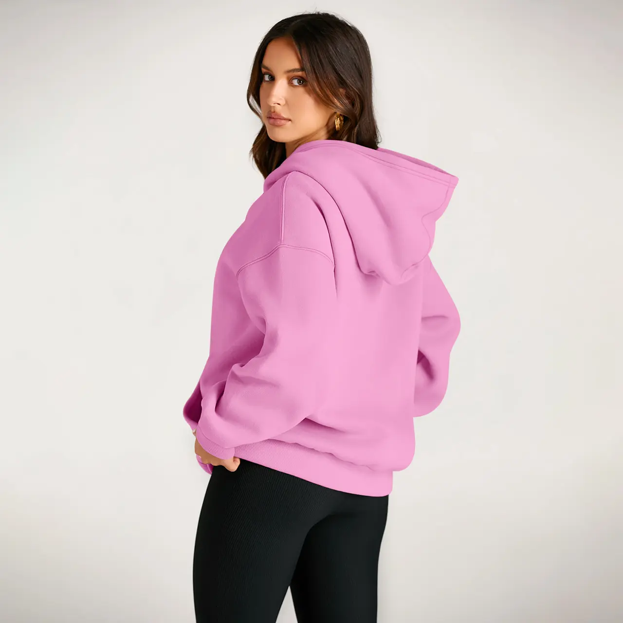 Women's oversized fleece hoodie with pockets