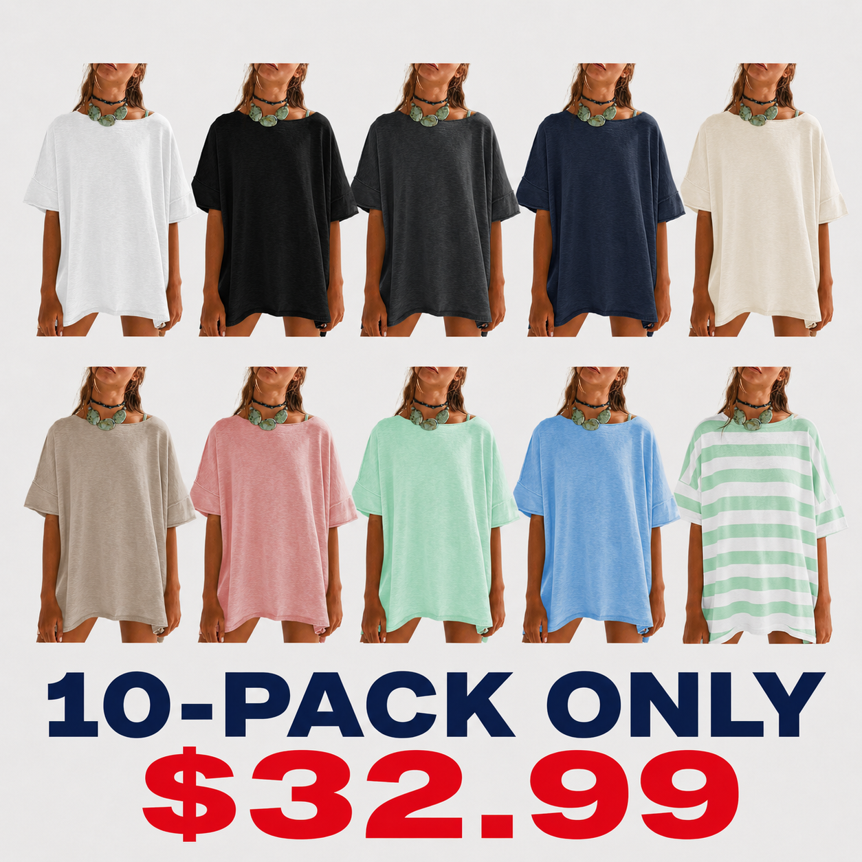 Women's Oversized T Shirts Casual Summer Crew Neck Loose Dropped Short Sleeve Side Slit Hem Blouse Tunic Tops Sweater Tee