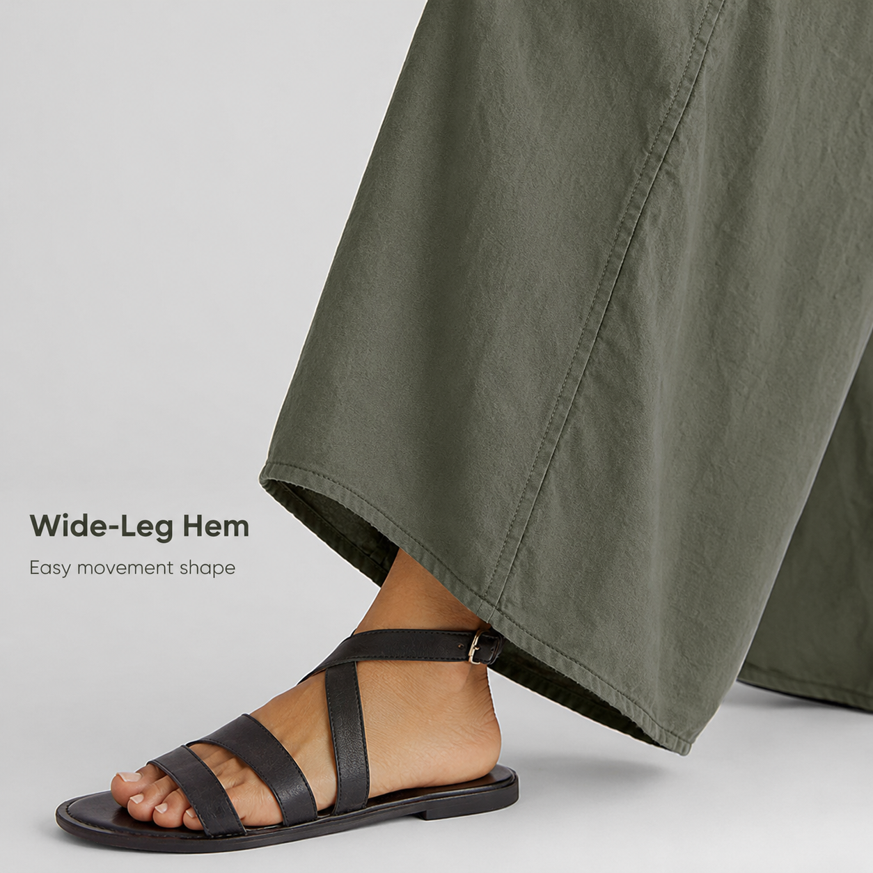 Wide-leg hem detail