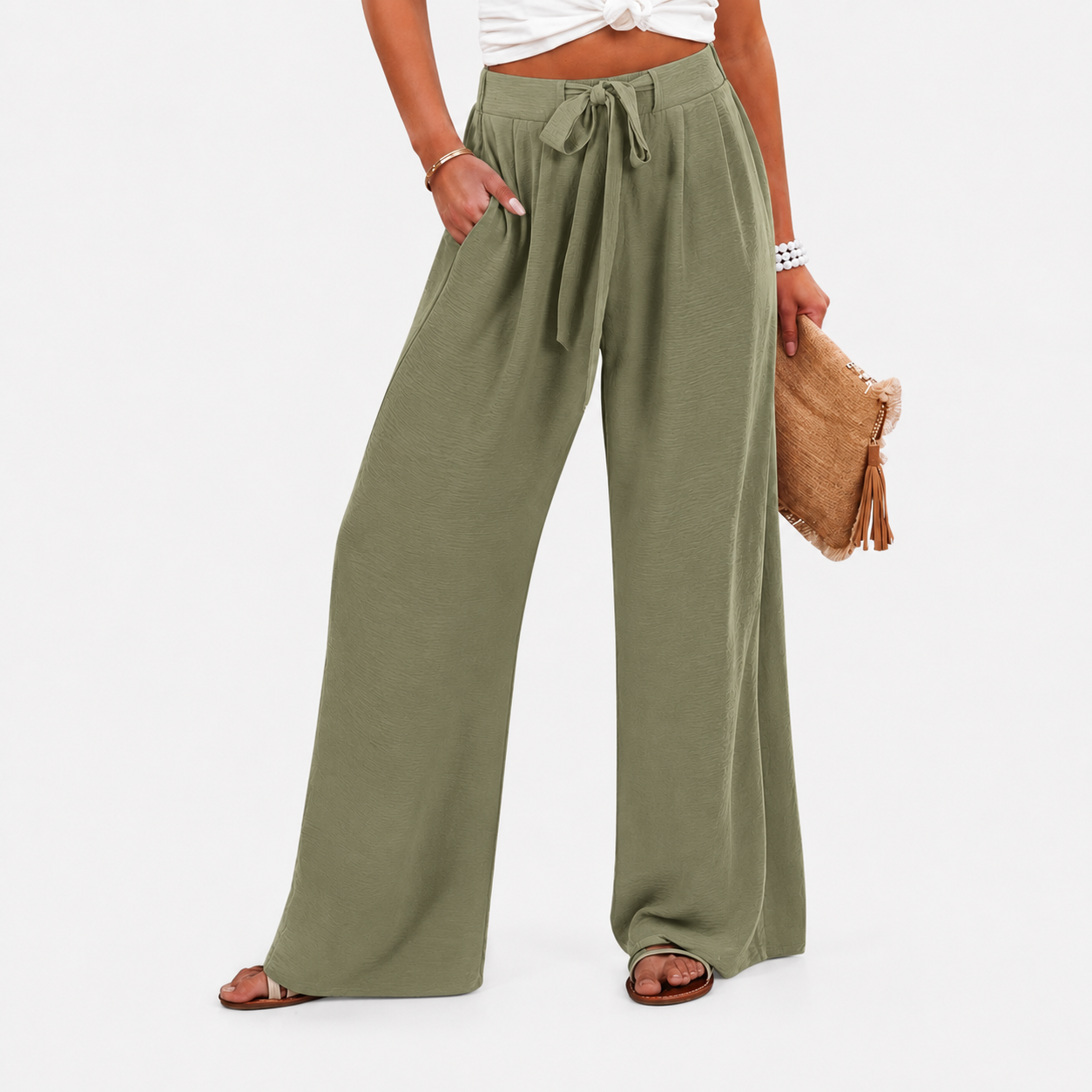 Terracotta Clay wide-leg pants