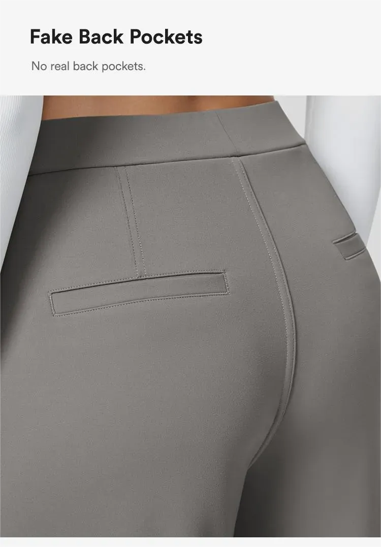 High Waisted Side Pocket Straight Leg Work Pants