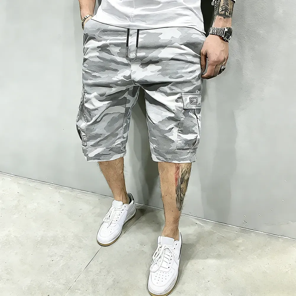 Men's Pockets Drawstring Cargo Shorts