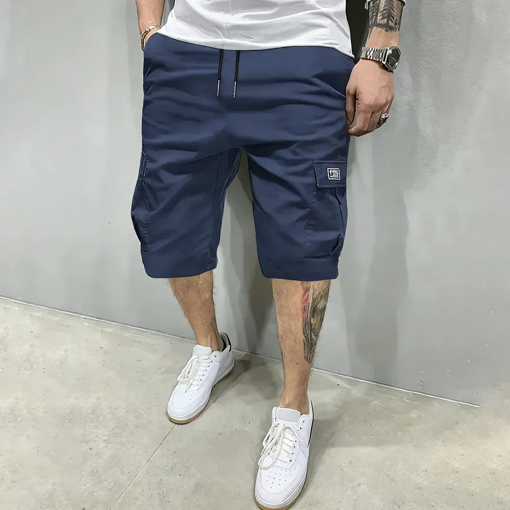 Men's Pockets Drawstring Cargo Shorts