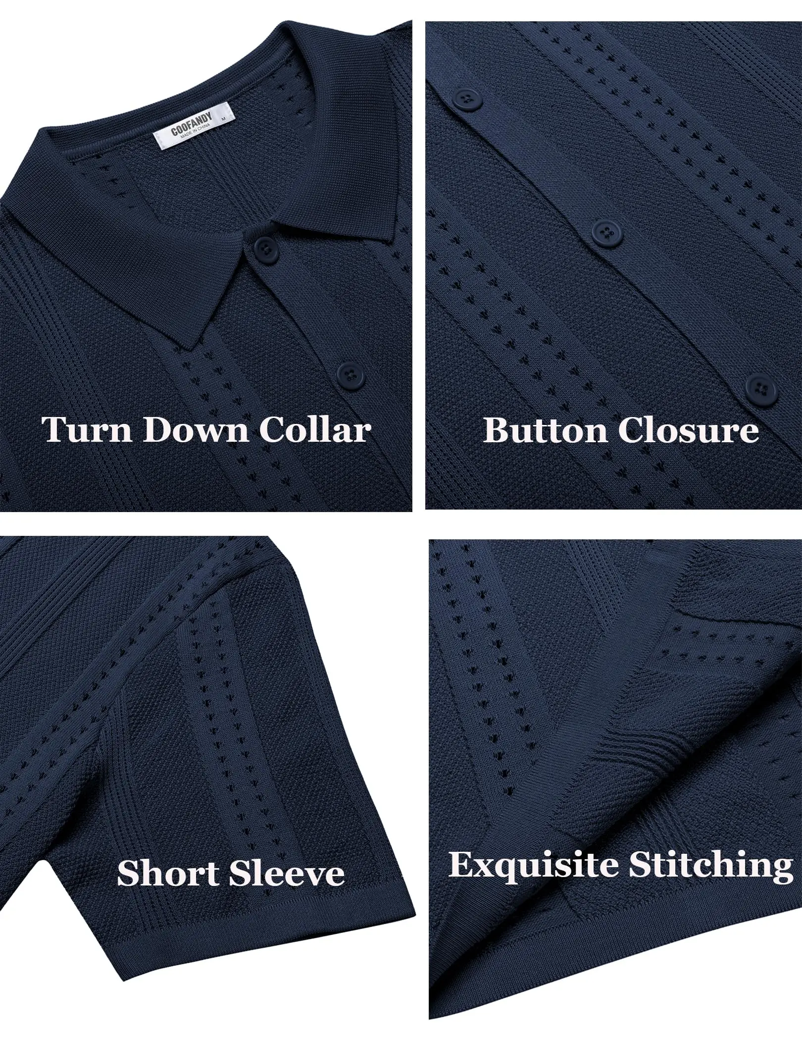 Men's Knit Short Sleeve Polo Shirt - Casual Summer Style