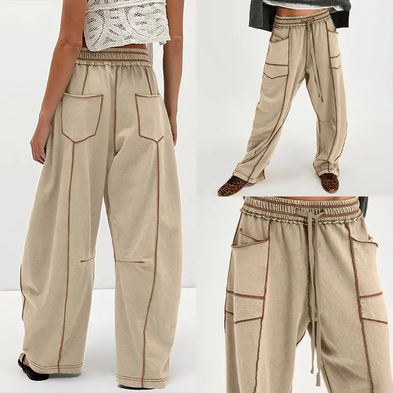 Flash Sale📢💝 Womens Barrel Sweatpants High Waisted Wide Leg Pants