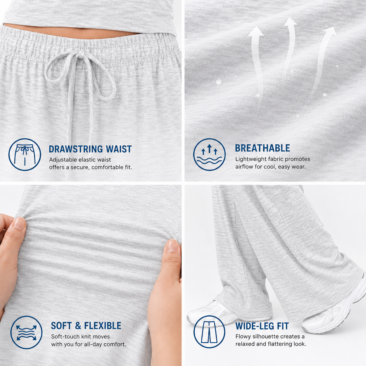 Drawstring waist and fabric detail
