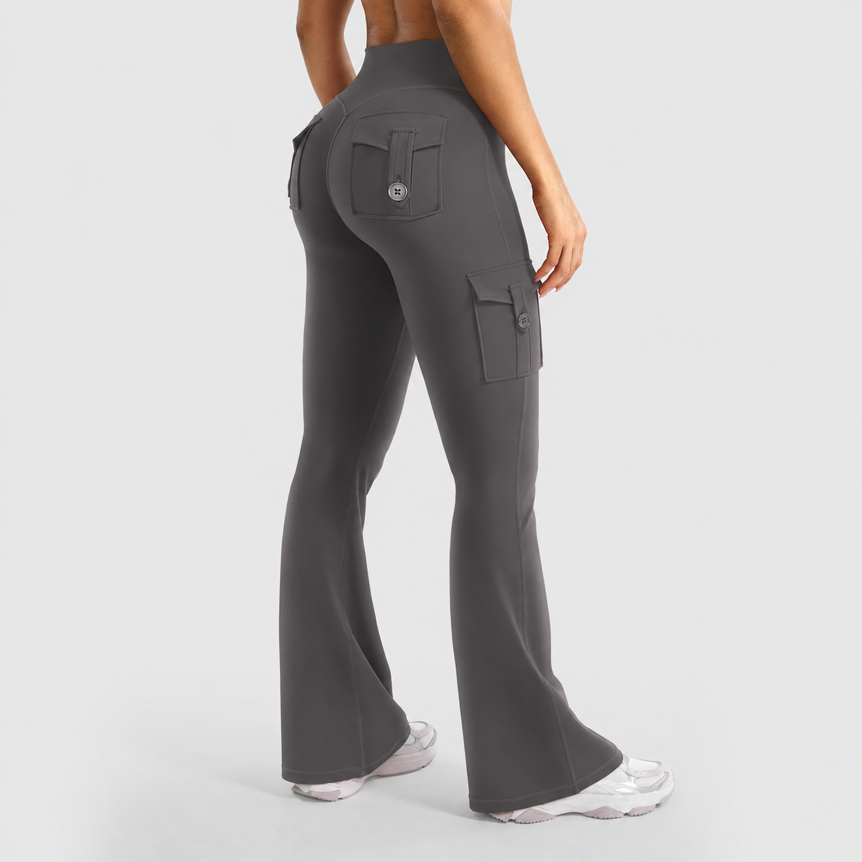 💥 8 Pack Only $24 | Women's Cargo Flare Leggings with Pockets 👖 High Waisted Hidden Scrunch Yoga Workout Pants ✨ No Front Seam Fitness Leggings