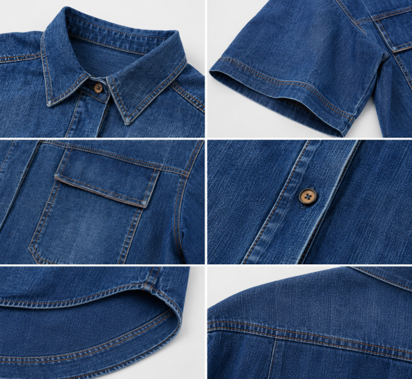 Fabric, stitching, and pocket detail