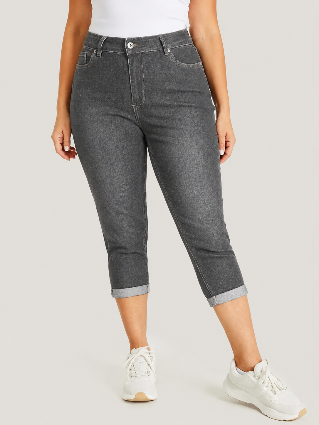 Plus Size High Waist Stretch Capri Jeans Bundle