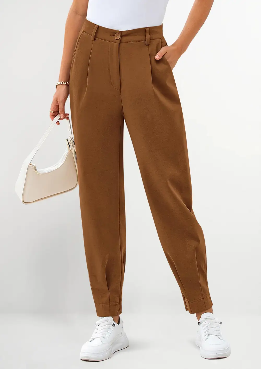 Womens DressPants Business Casual Trendy HighWaisted Ankle Length DressyTrousers Slacks Work Clothes