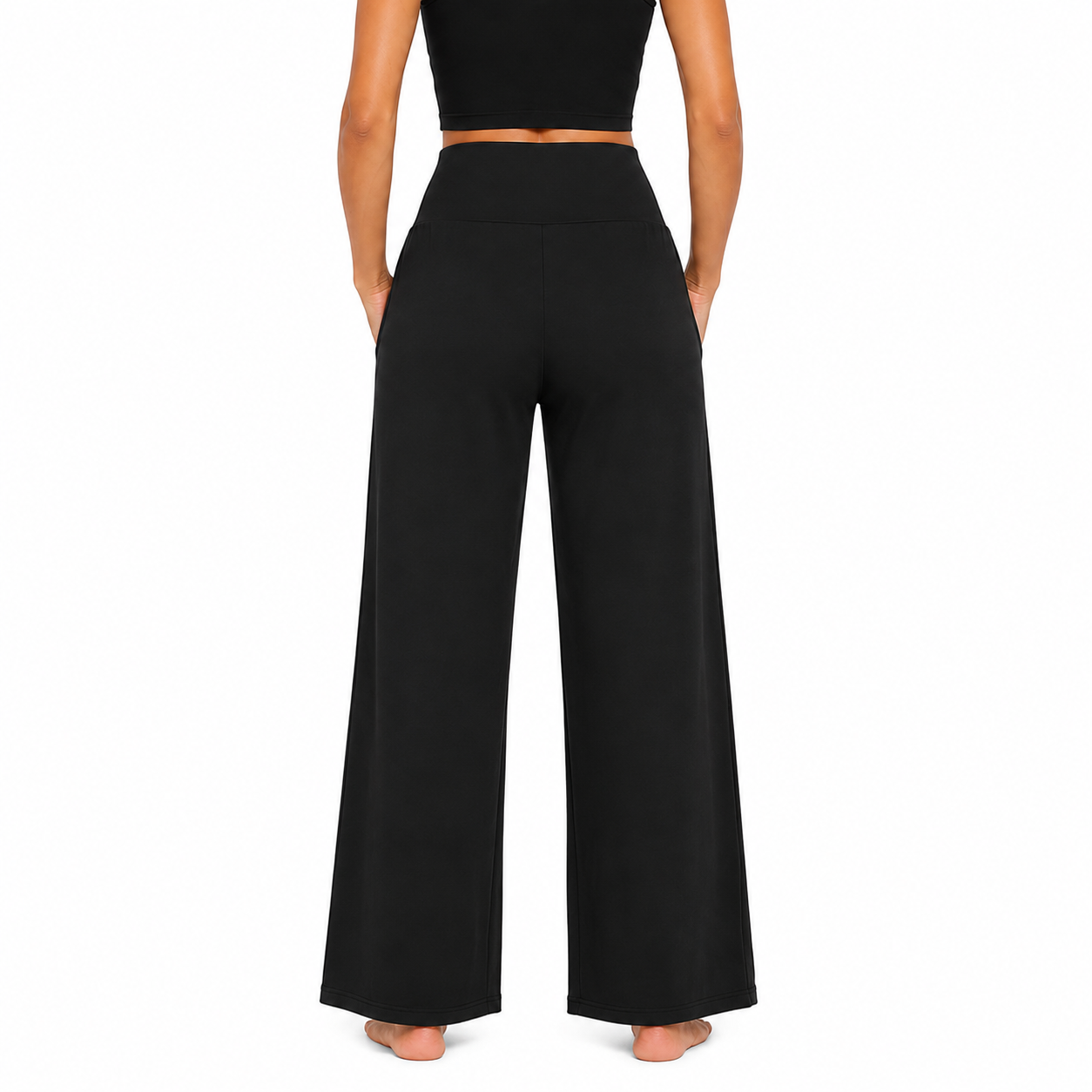 Limited Deal 8-Pack Women's High-Waisted Wide Leg Stretch Pants with Deep Pockets