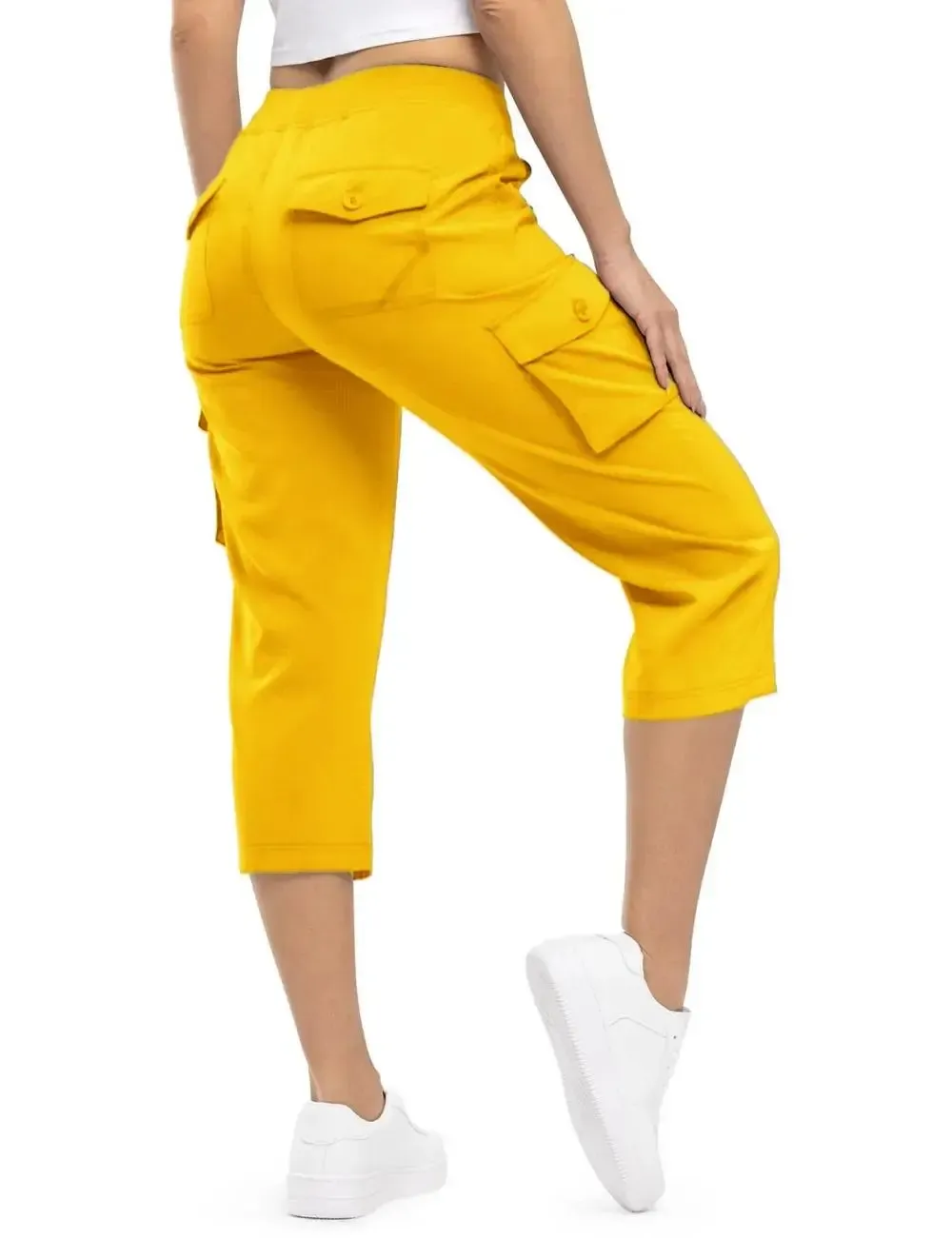 🔥Last day promotion🔥Womens Cargo Capris Lightweight Hiking Pants Shorts Cropped Cotton