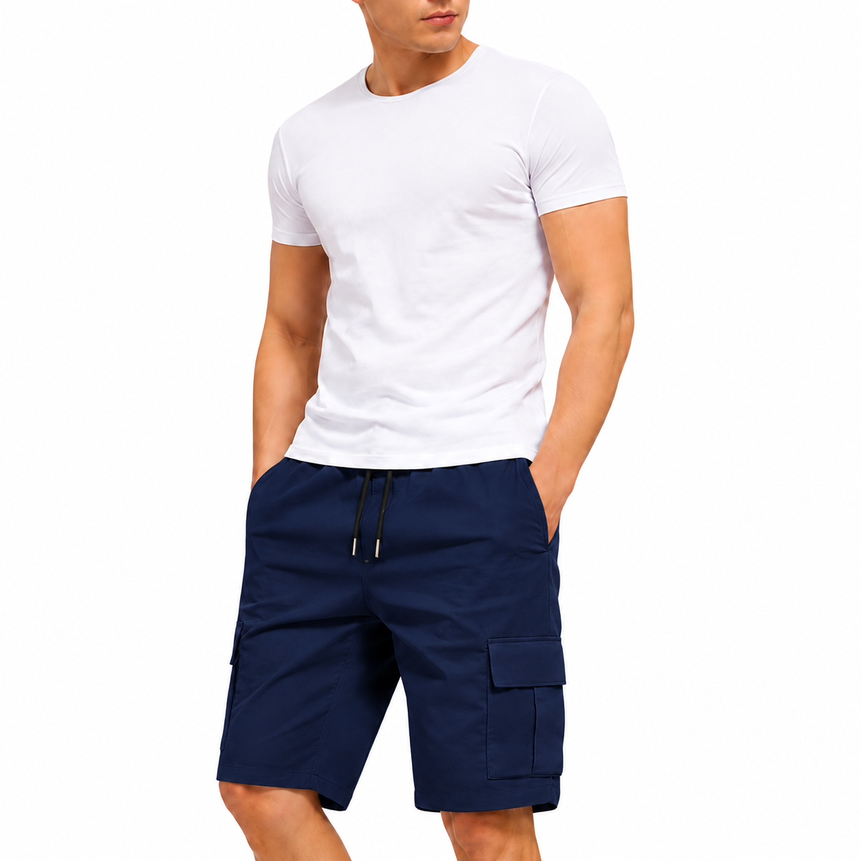 🔥Men’s shorts set— slanted pockets — single rear side pocket — versatile casual wear — suitable for everyday use; summer shorts ideal for daily outings and vacations; multi-pocket casual shorts🎉