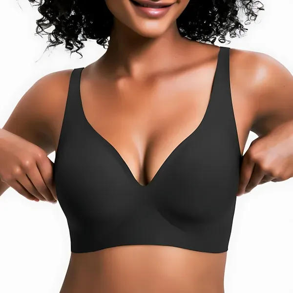 Vivid Bloom V-Neck Wireless Bra -Comfort & Lift for Women (VB)