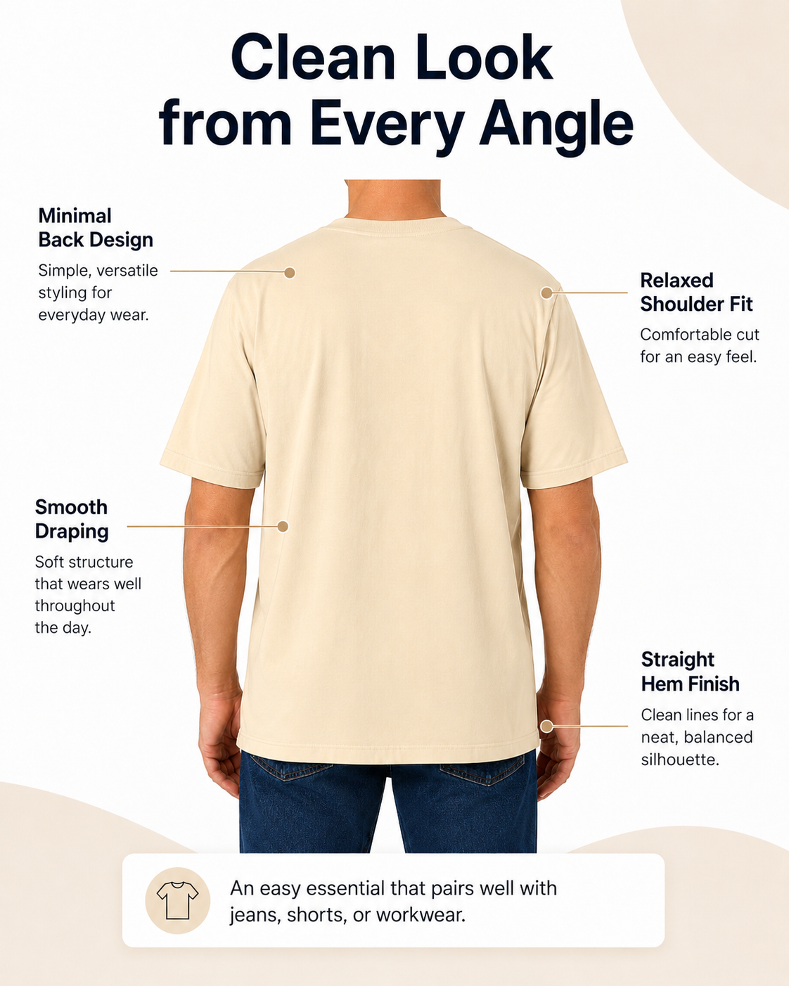 Back silhouette and straight hem detail